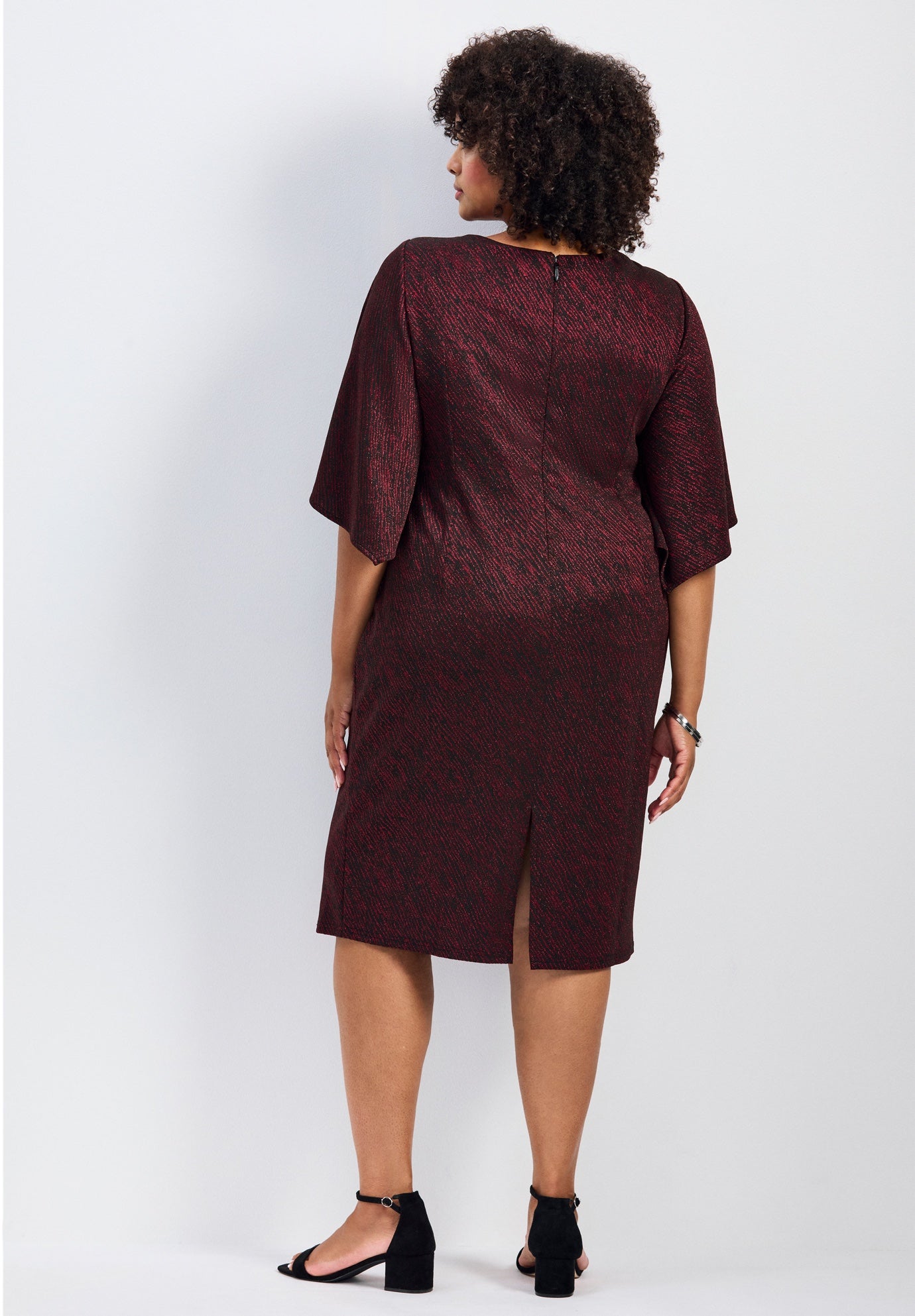 Anastasia Metallic Knit Tie Front Dress image number 2