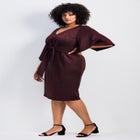 Anastasia Metallic Knit Tie Front Dress image number null