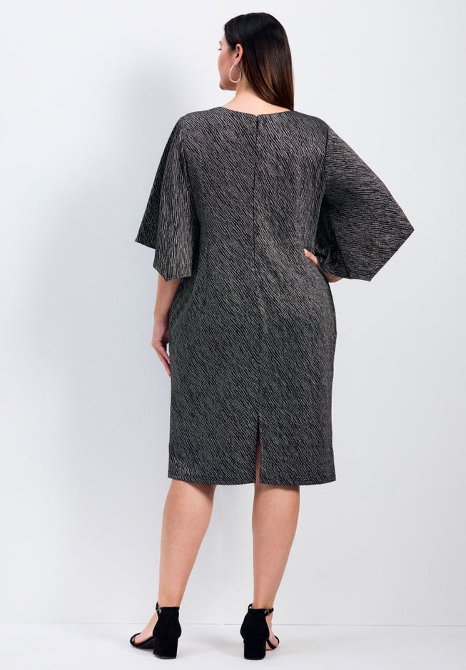 Anastasia Metallic Knit Tie Front Dress image number 2