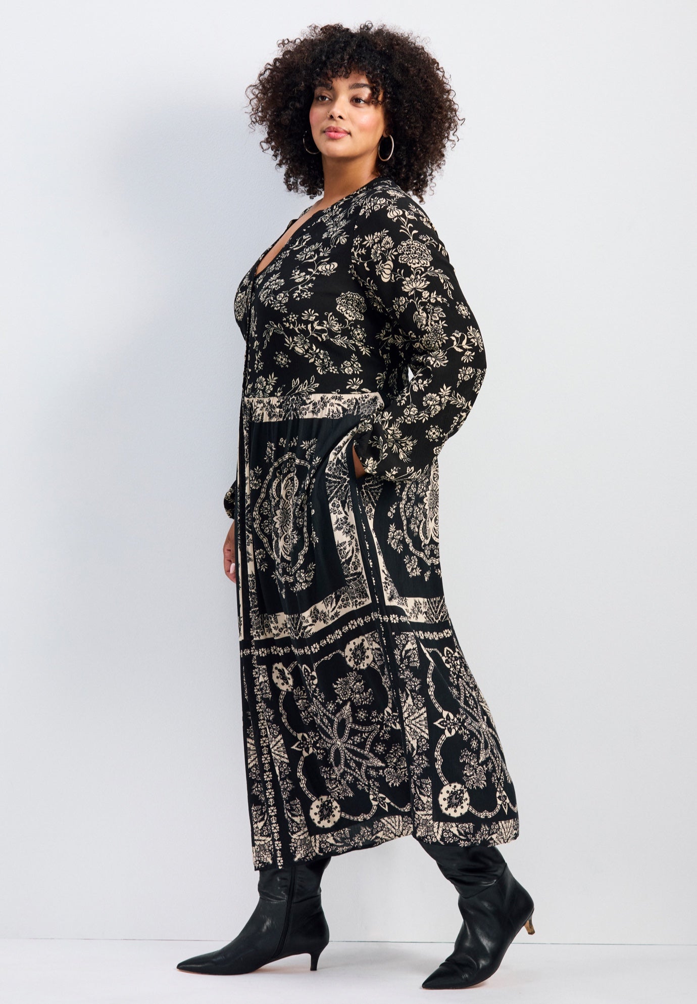 Eliana Scarf Placement Print Dress image number 1