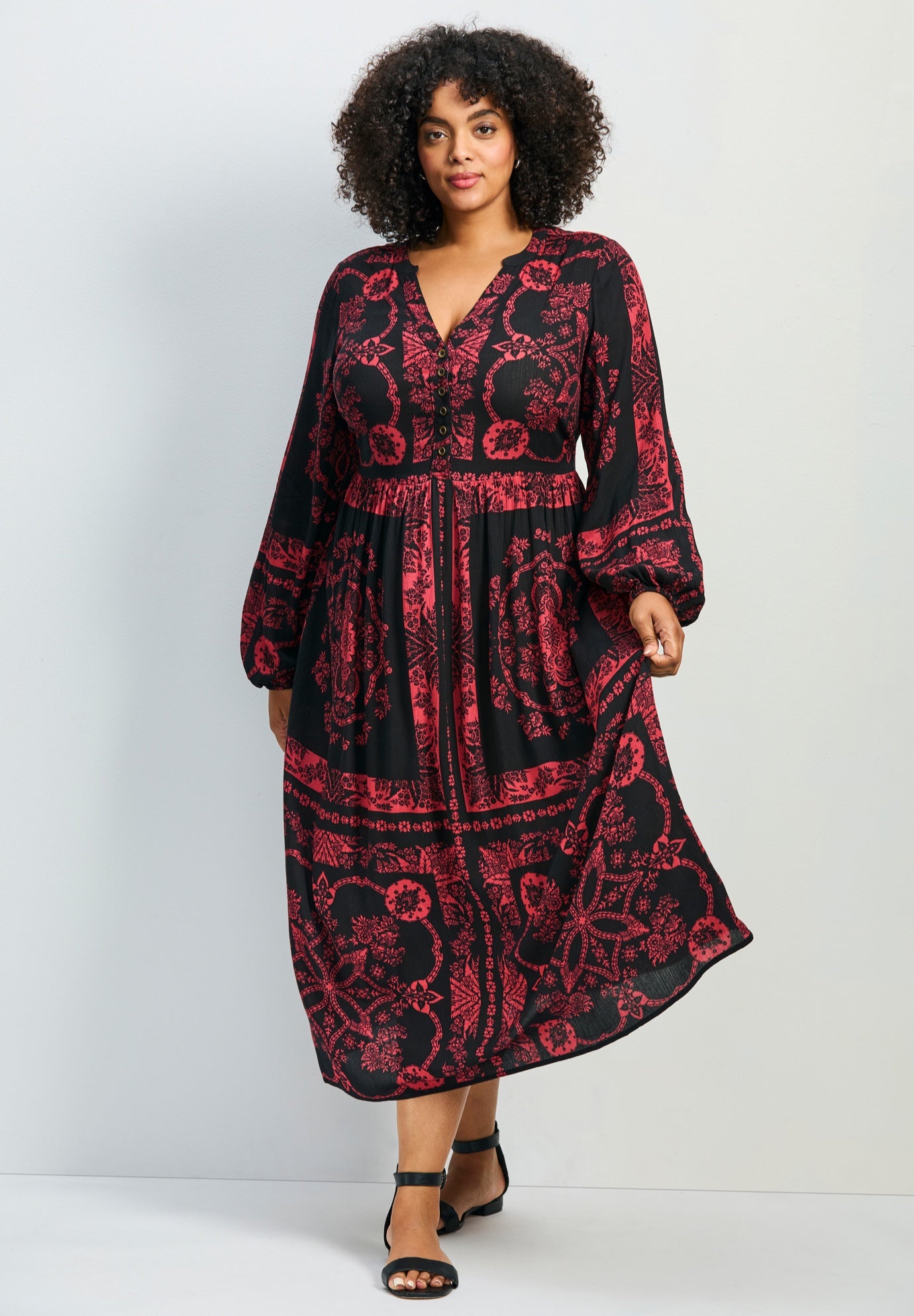 Eliana Scarf Placement Print Dress image number 0