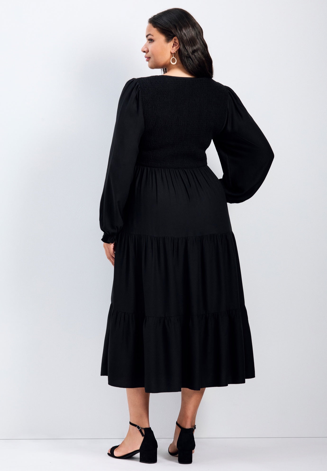 Indi Puff Sleeve Shirred Dress image number 3