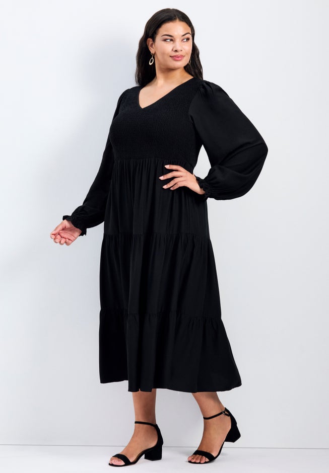 Indi Puff Sleeve Shirred Dress image number 2