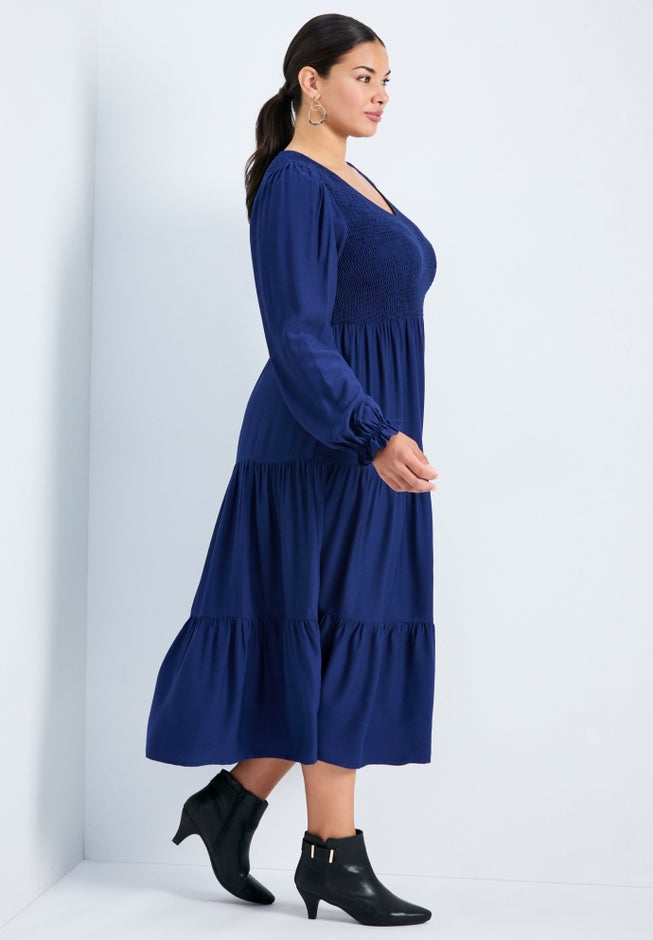 Indi Puff Sleeve Shirred Dress image number 2