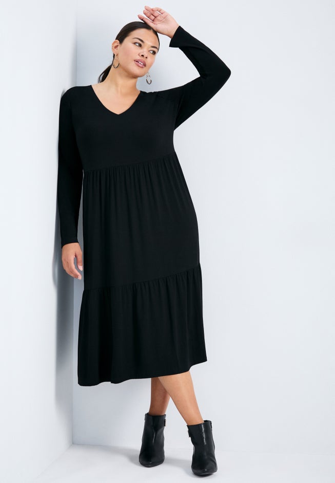 Nylah Tiered Knit Dress | Avenue Nylah Tiered Knit Dress | Avenue