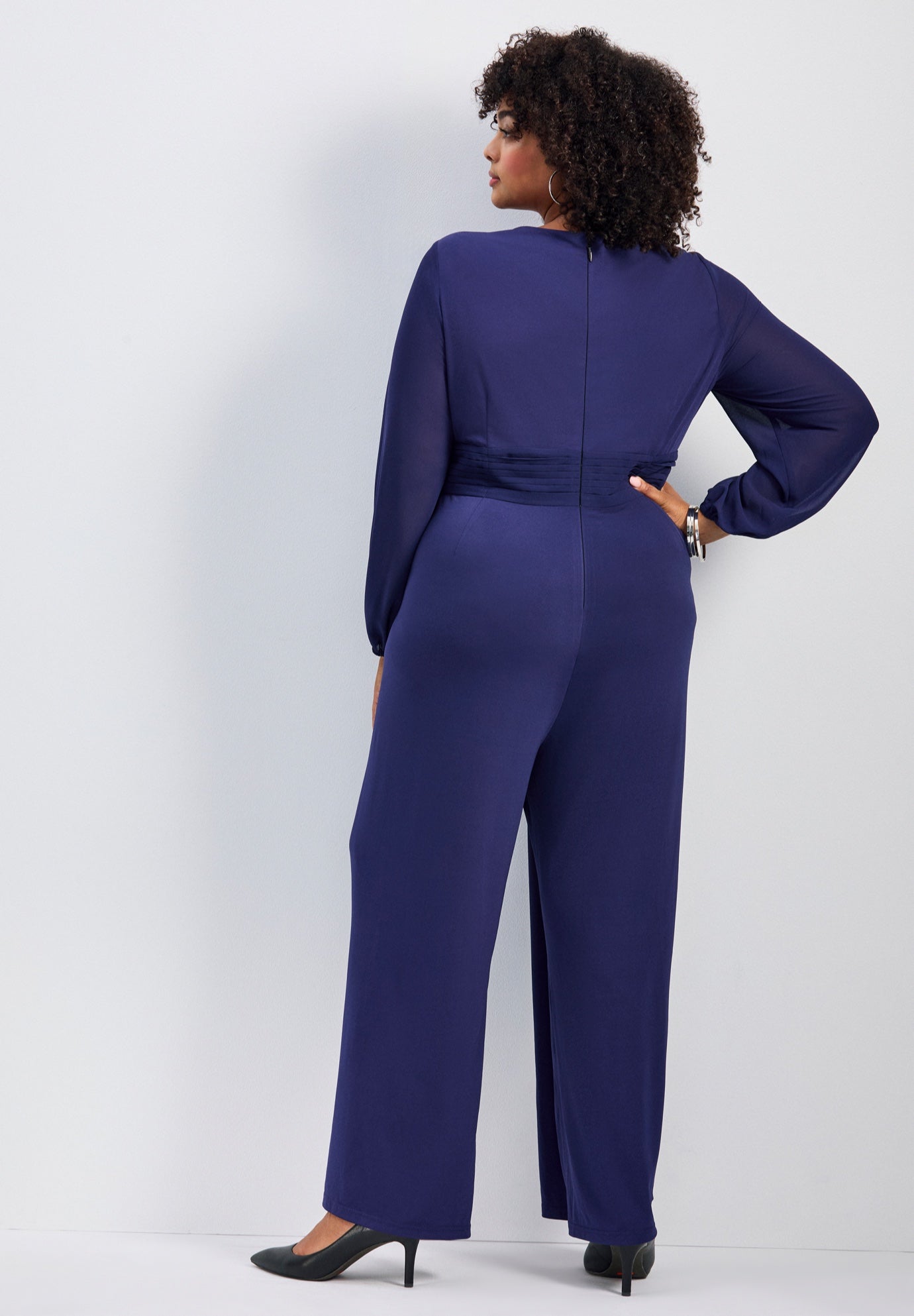 Luxe Drape Chiffon Overlay Jumpsuit image number 1