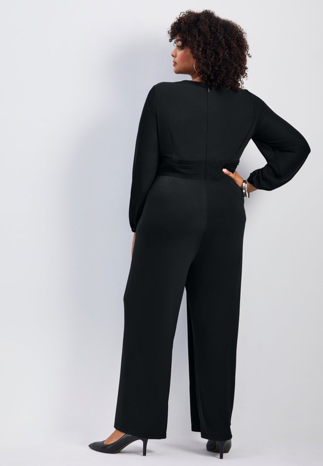 Luxe Drape Chiffon Overlay Jumpsuit image number 1