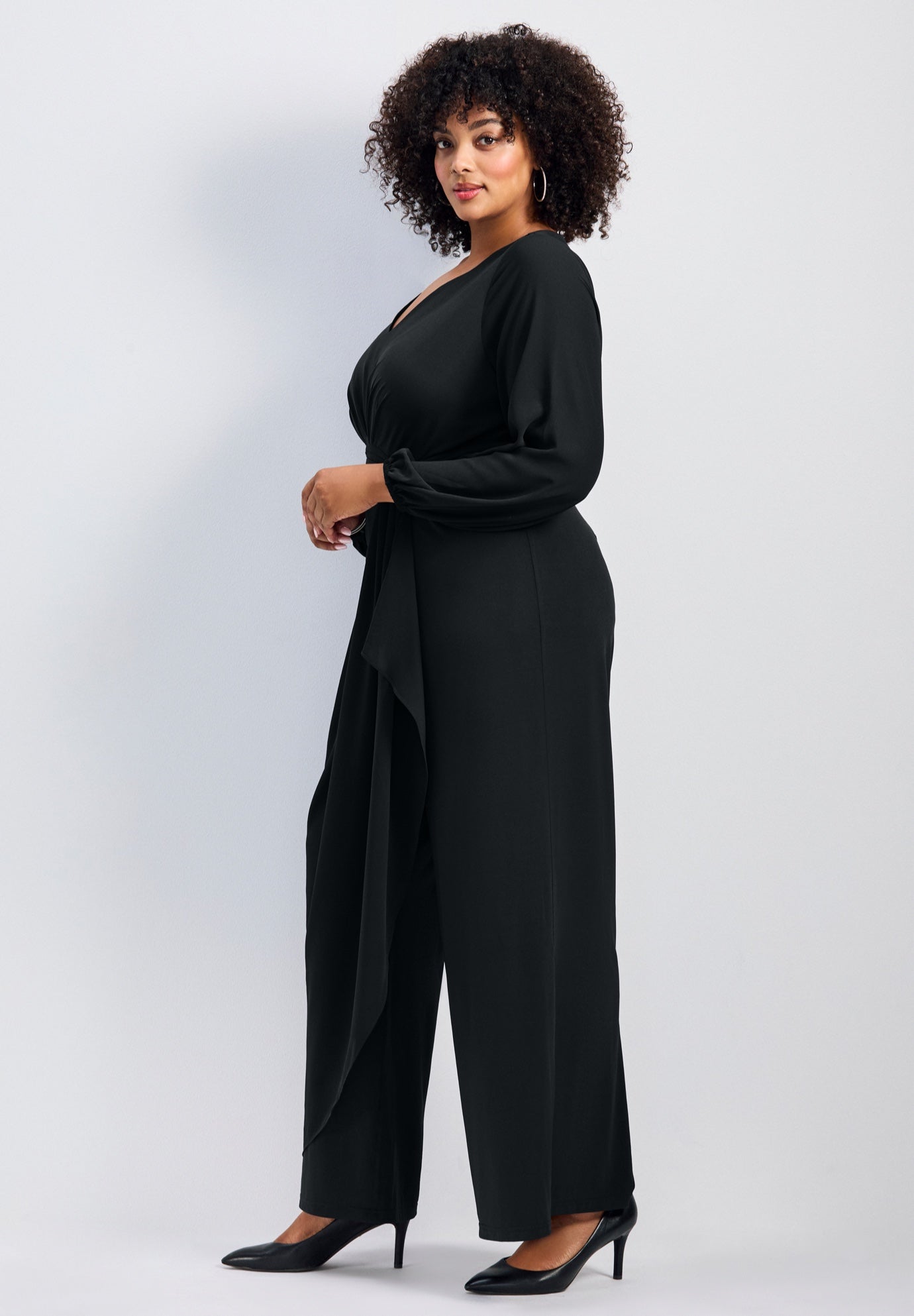 Luxe Drape Chiffon Overlay Jumpsuit image number 2
