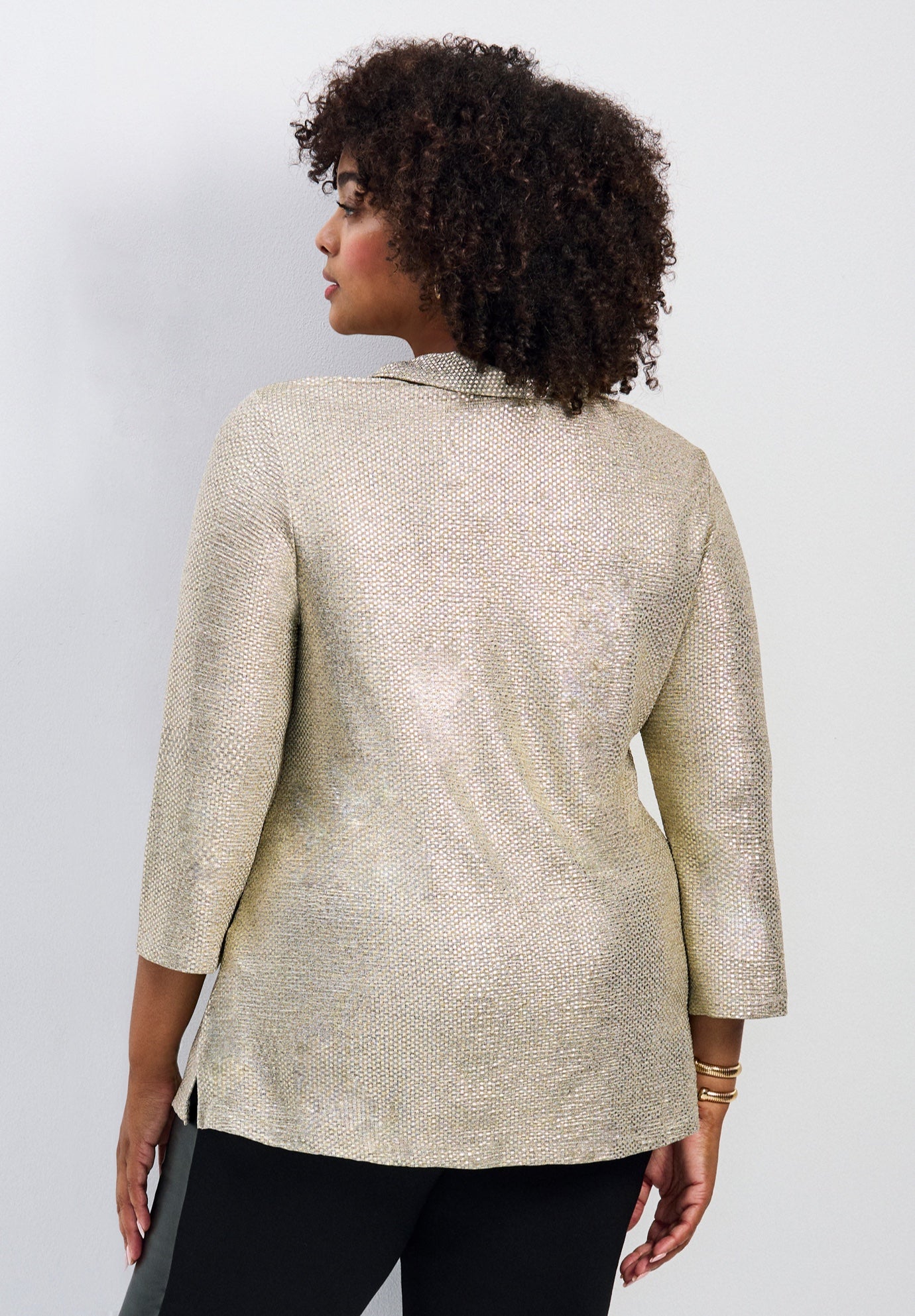 Felicia Metallic Knit Top image number 2
