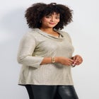 Felicia Metallic Knit Top image number null