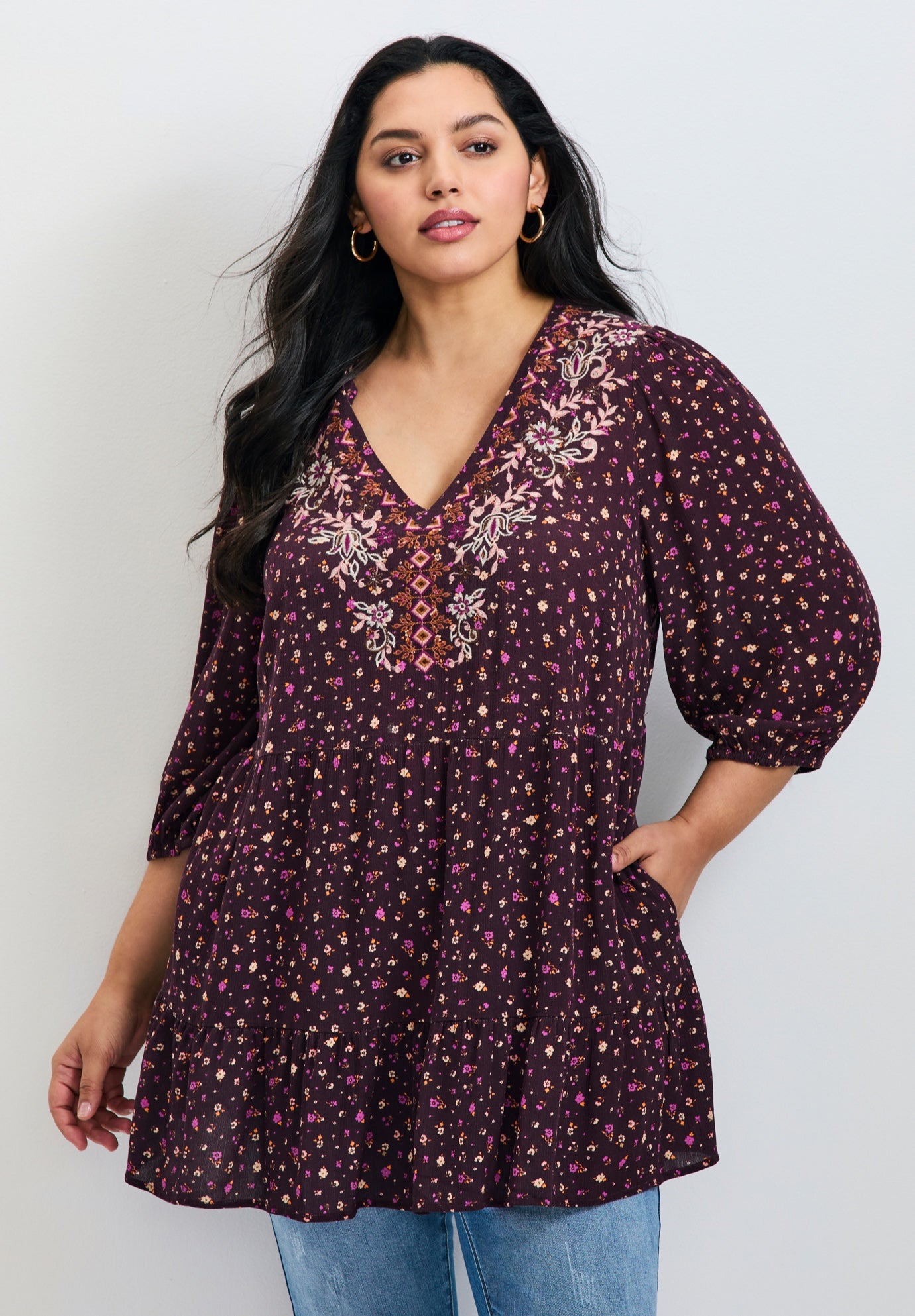 Ditsy Embroidered Tunic image number 0