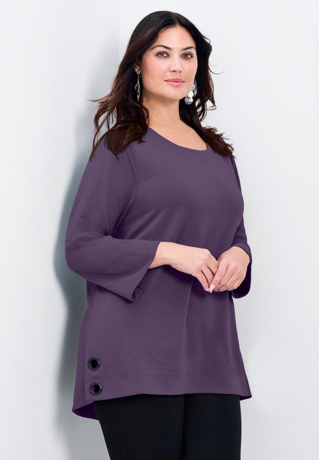 Breanna Eyelet Detail Hacci Top image number 2