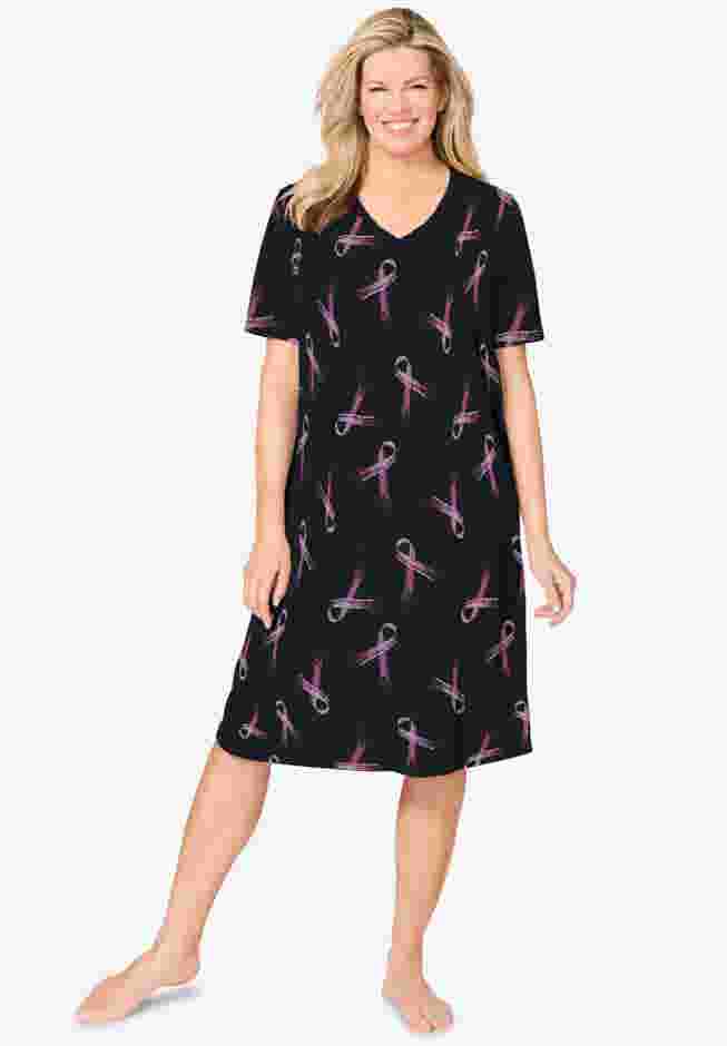 Catherines® Breast Cancer Short Sleepshirt image number 0