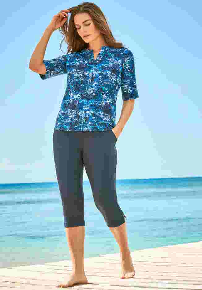 Three-Quarter Sleeve Swim Tee image number 0