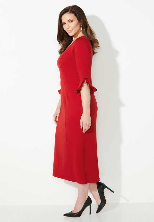 Ruffle Sleeve Shift Dress image number 3