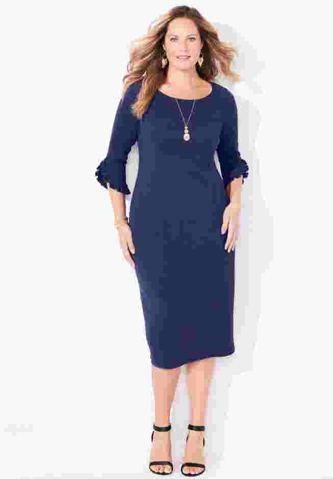 Ruffle Sleeve Shift Dress image number 0