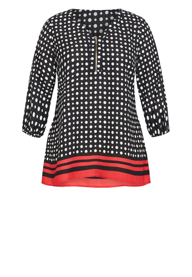 Malia Zip Border Top image number null