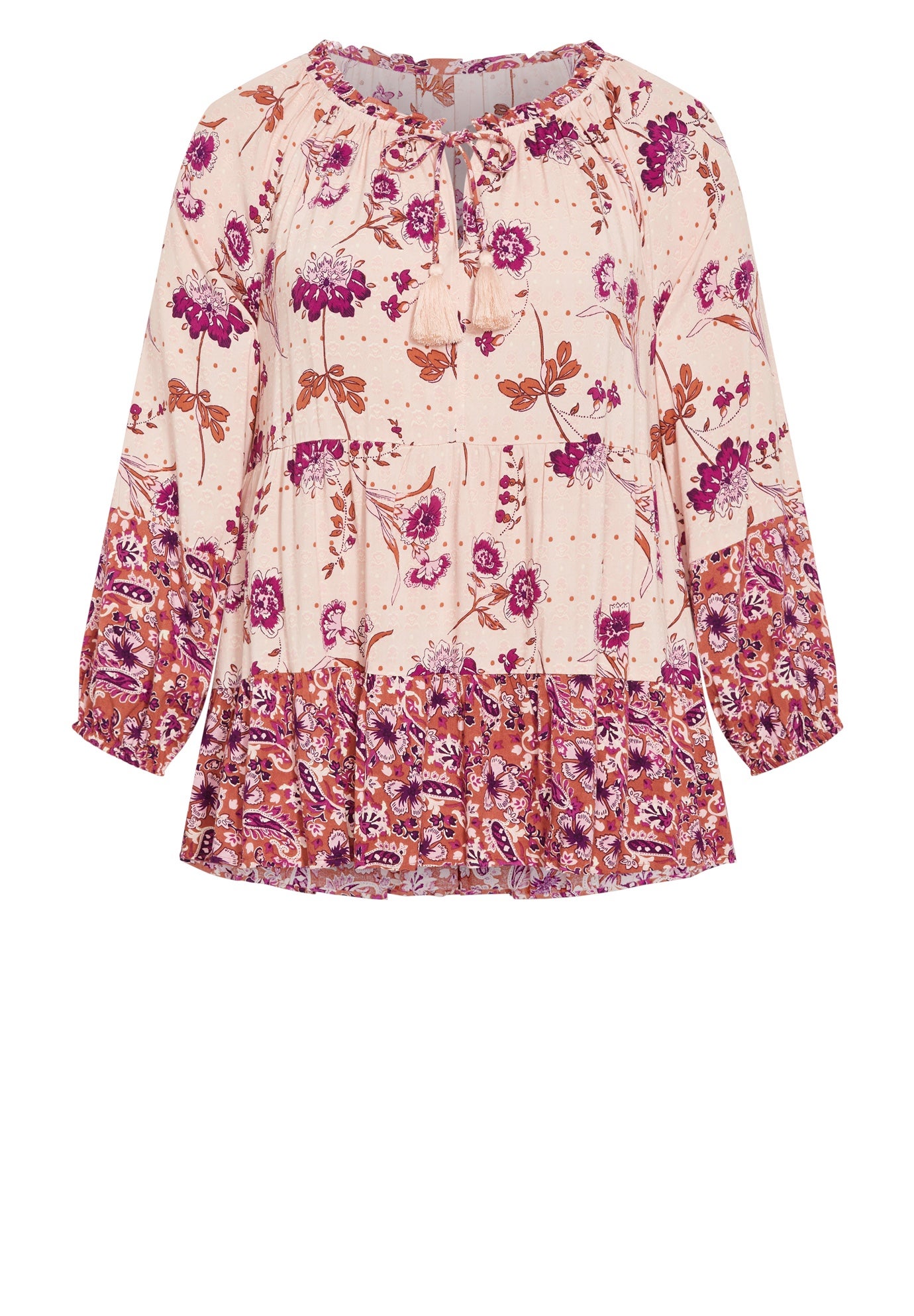 Imari Empire Waist Spliced Top image number 4