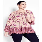 Imari Empire Waist Spliced Top image number null