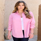 Plus Size Kate Long Sleeve Easy Cotton-Blend Button-Front Shirt image number null