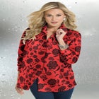 Plus Size Kate Long Sleeve Easy Cotton-Blend Button-Front Shirt image number null