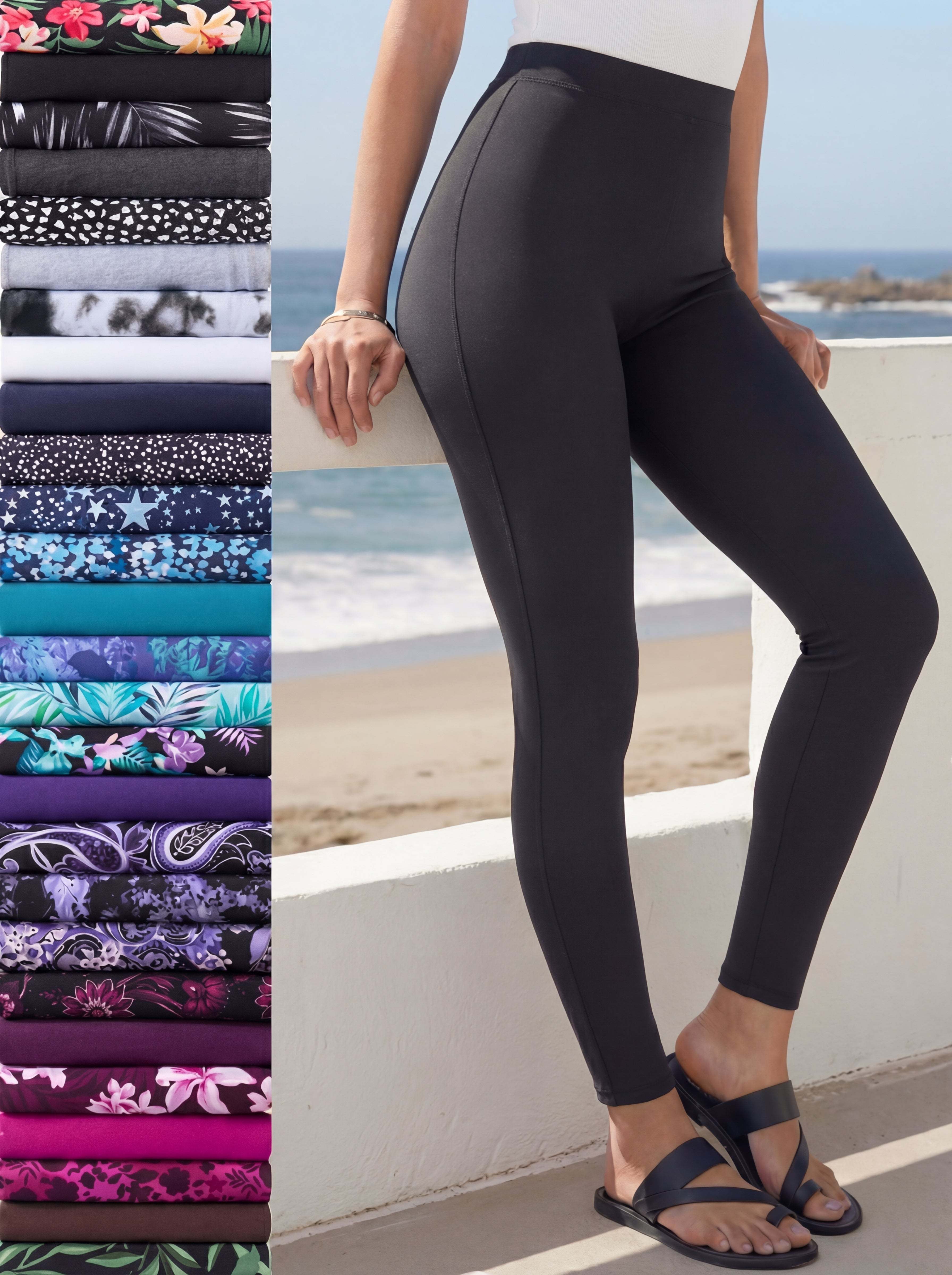 Plus Size Essential Stretch Ankle Length Pull-On Legging image number 3