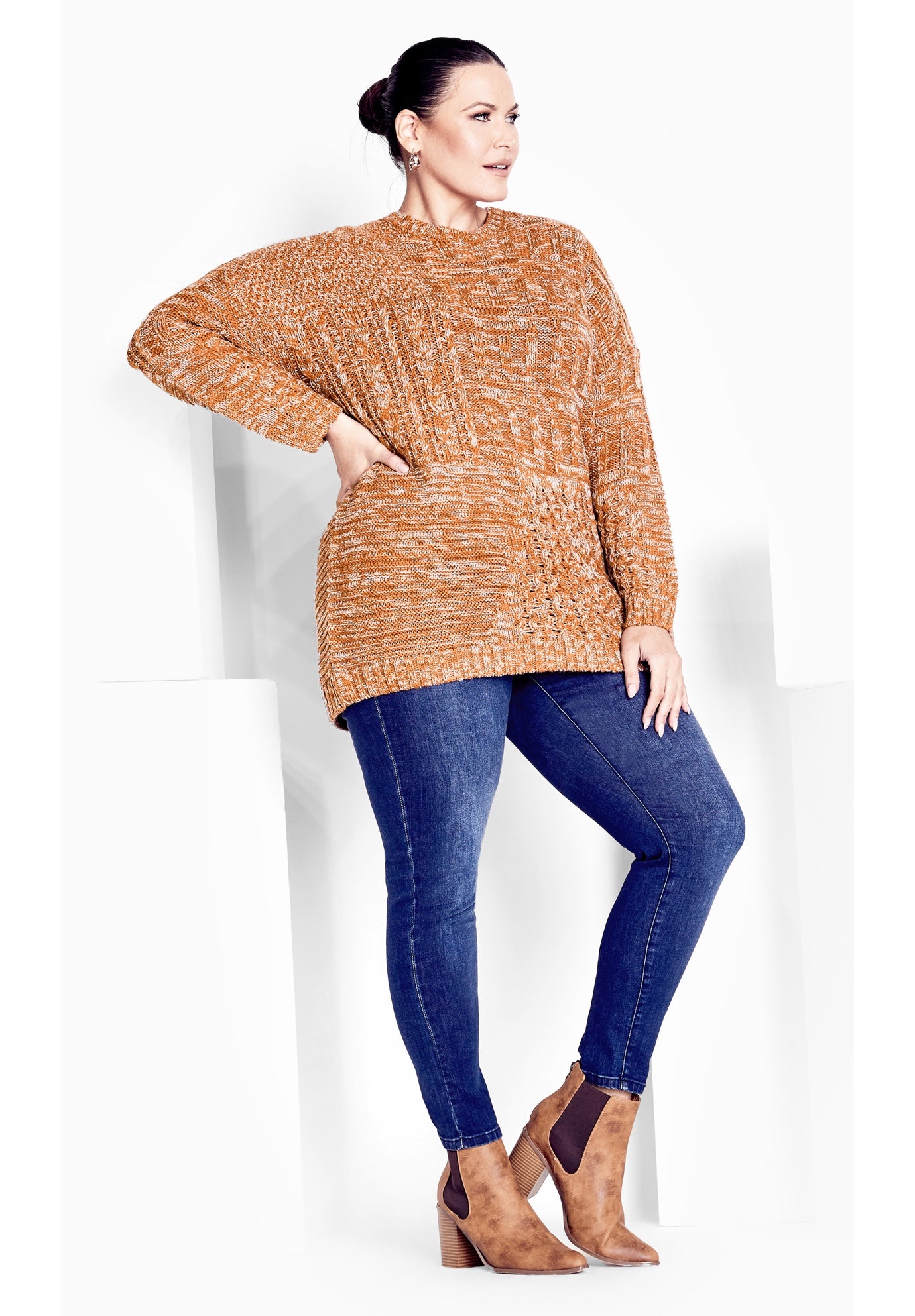 Charli Drop Shoulder Cable Sweater image number 3