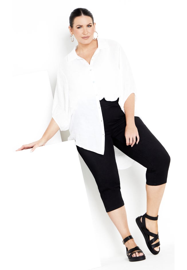 Pull On Cropped Denim Legging image number 1