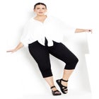 Pull On Cropped Denim Legging image number null