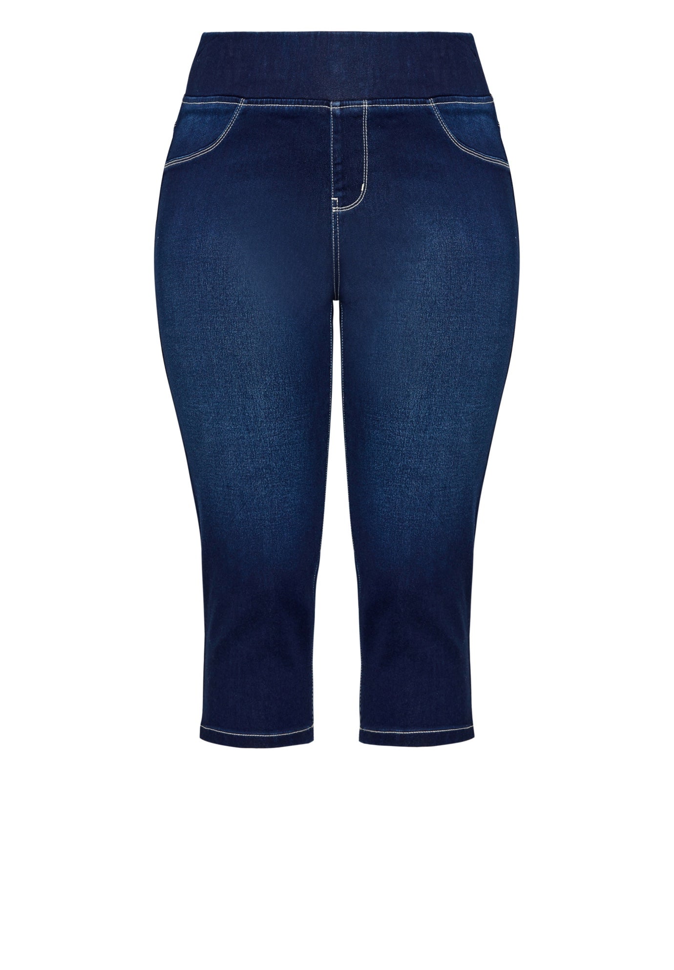 Pull On Cropped Denim Legging image number 3