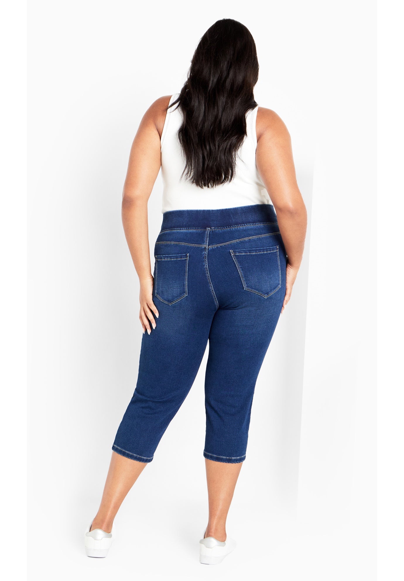 Pull On Cropped Denim Legging image number 2