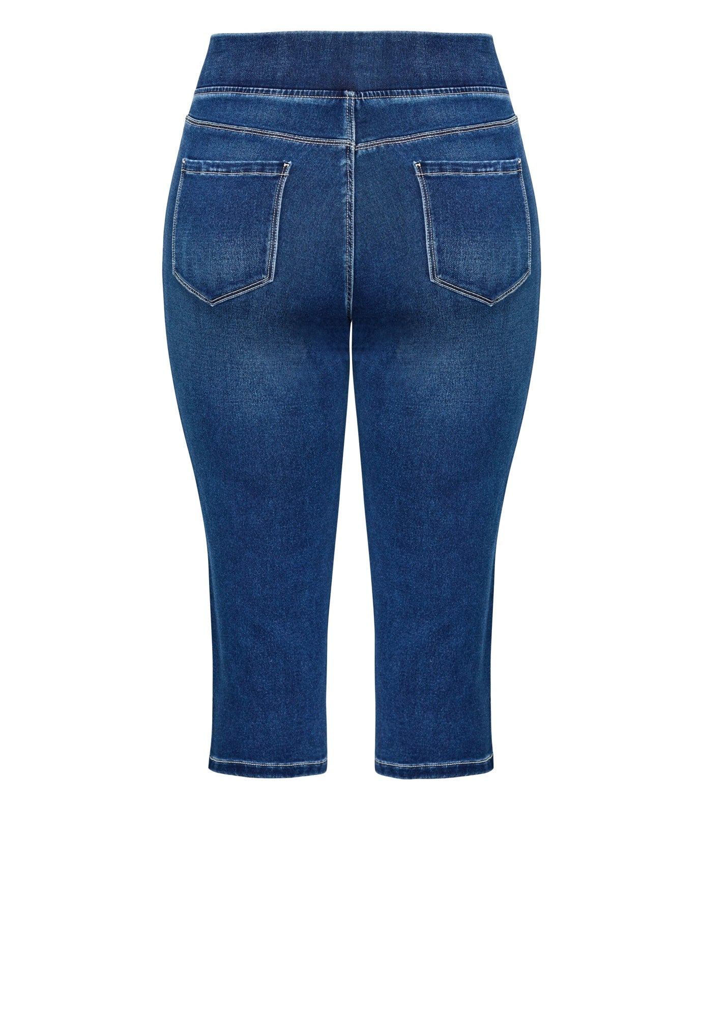 Pull On Cropped Denim Legging image number 4