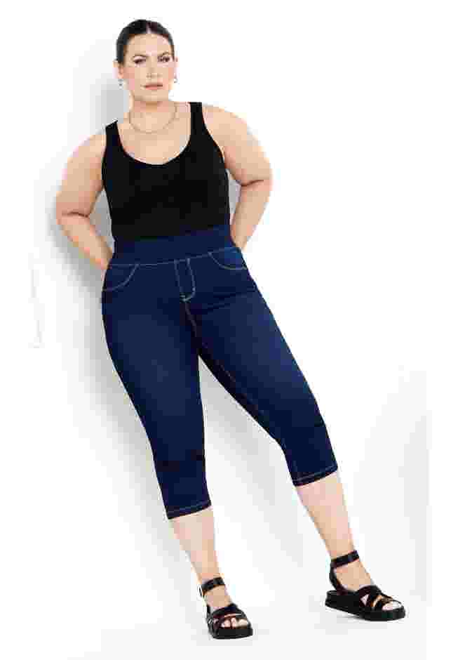 Pull On Cropped Denim Legging image number 0