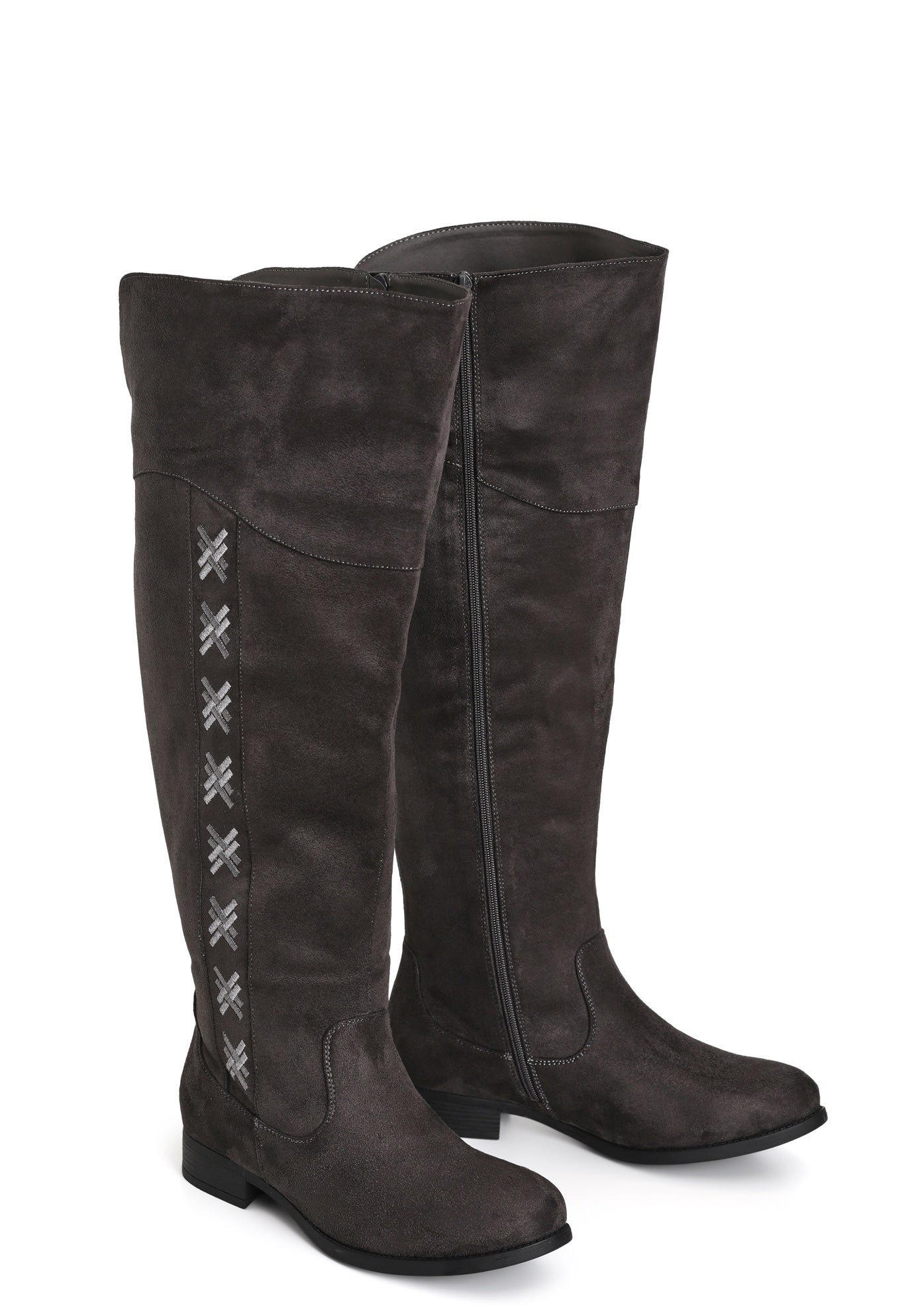 WIDE FIT Nadia Grey Tall Boot image number 5