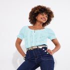 Eyelet Peasant Blouse image number null