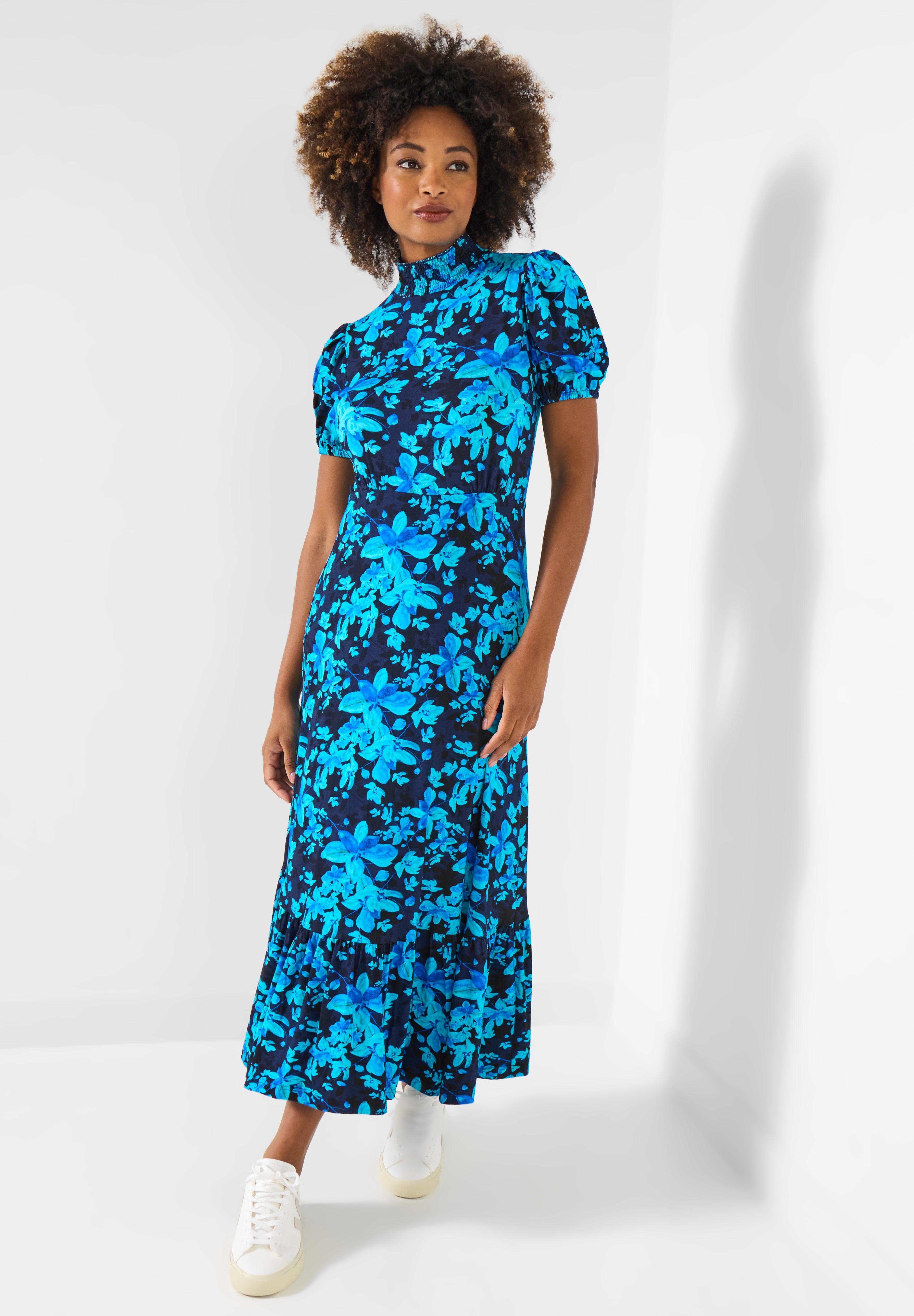 Stretch Knit Mockneck Midi Dress image number 3