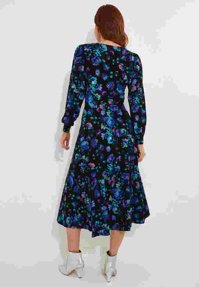 Stretch Knit A-line Midi Dress image number 2