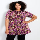 Cowl Neck Short Sleeve Top image number null