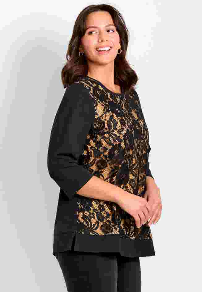 Lace Crewneck Tee image number 3