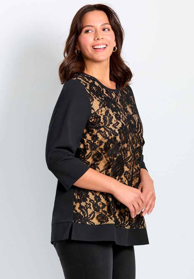 Lace Crewneck Tee image number 3