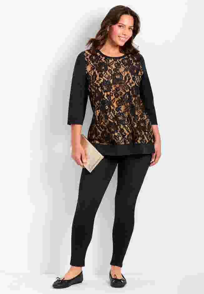 Lace Crewneck Tee image number 1