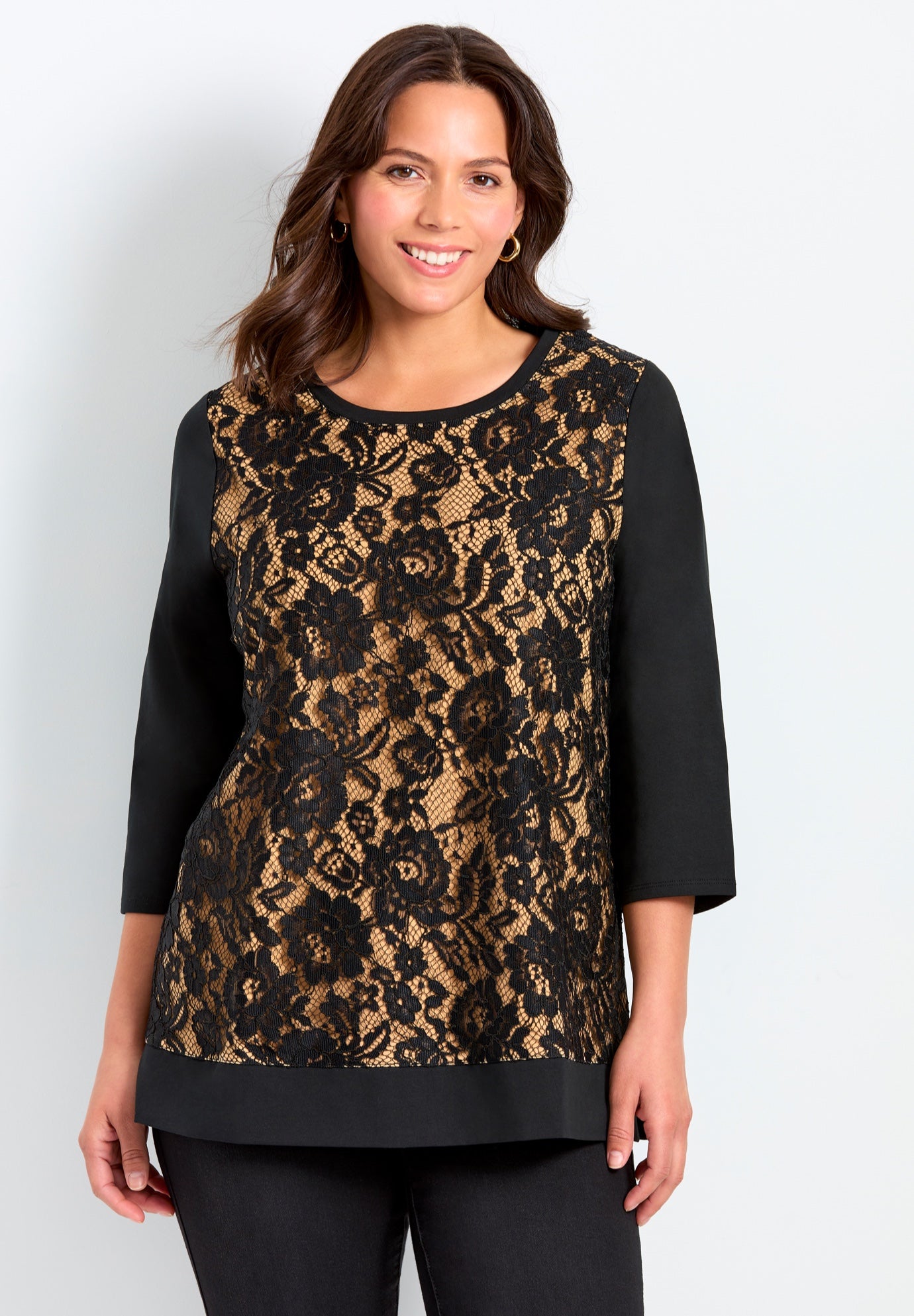 Lace Crewneck Tee image number 0