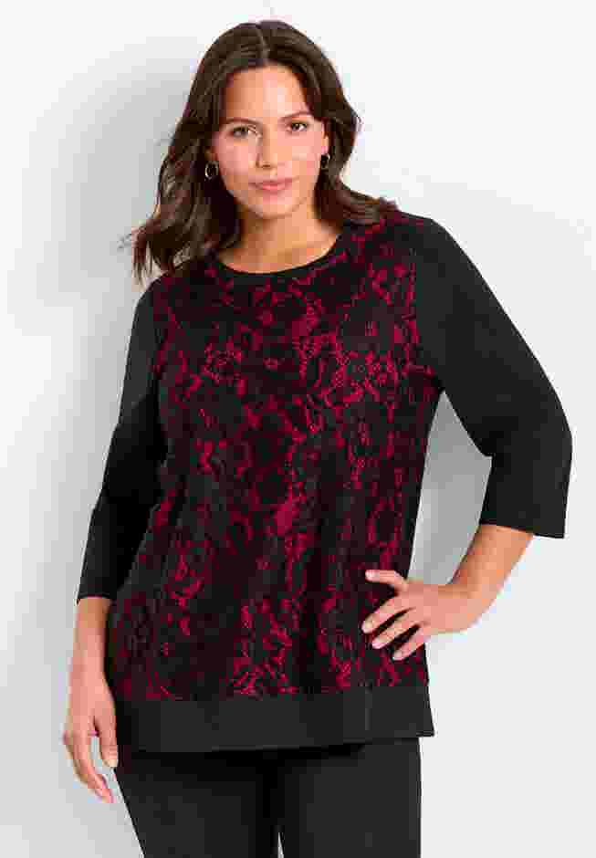 Lace Crewneck Tee image number 0