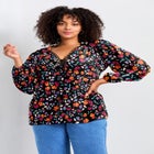 Scallop Trim Peasant Blouse image number null