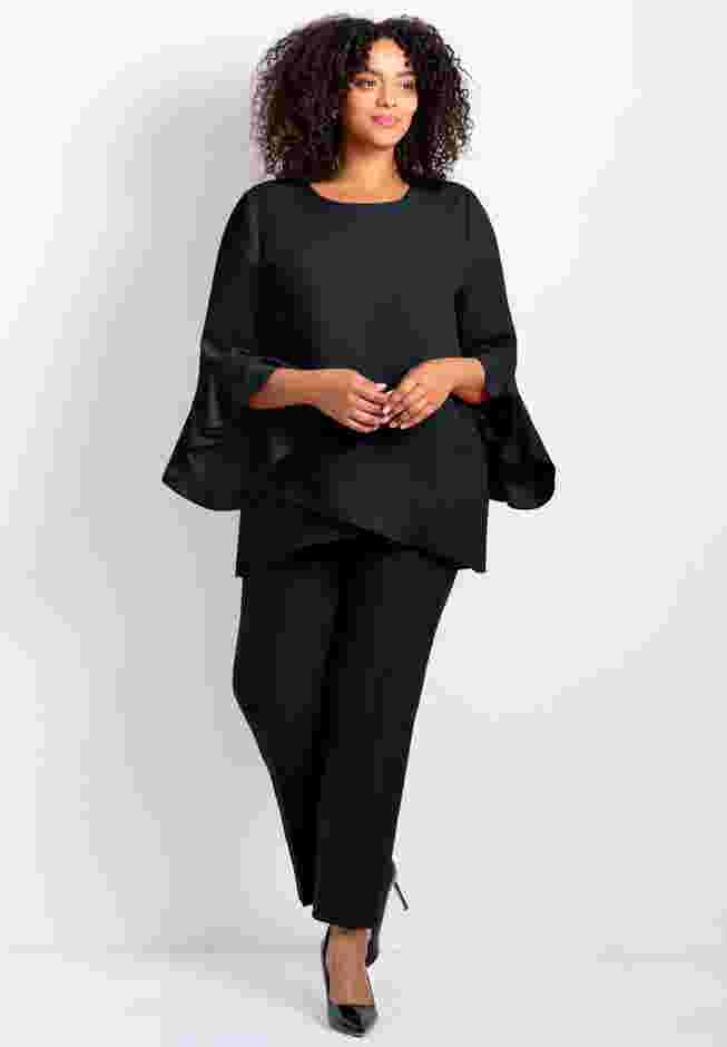 Ruffle Sleeve Tulip Hem Blouse image number 1