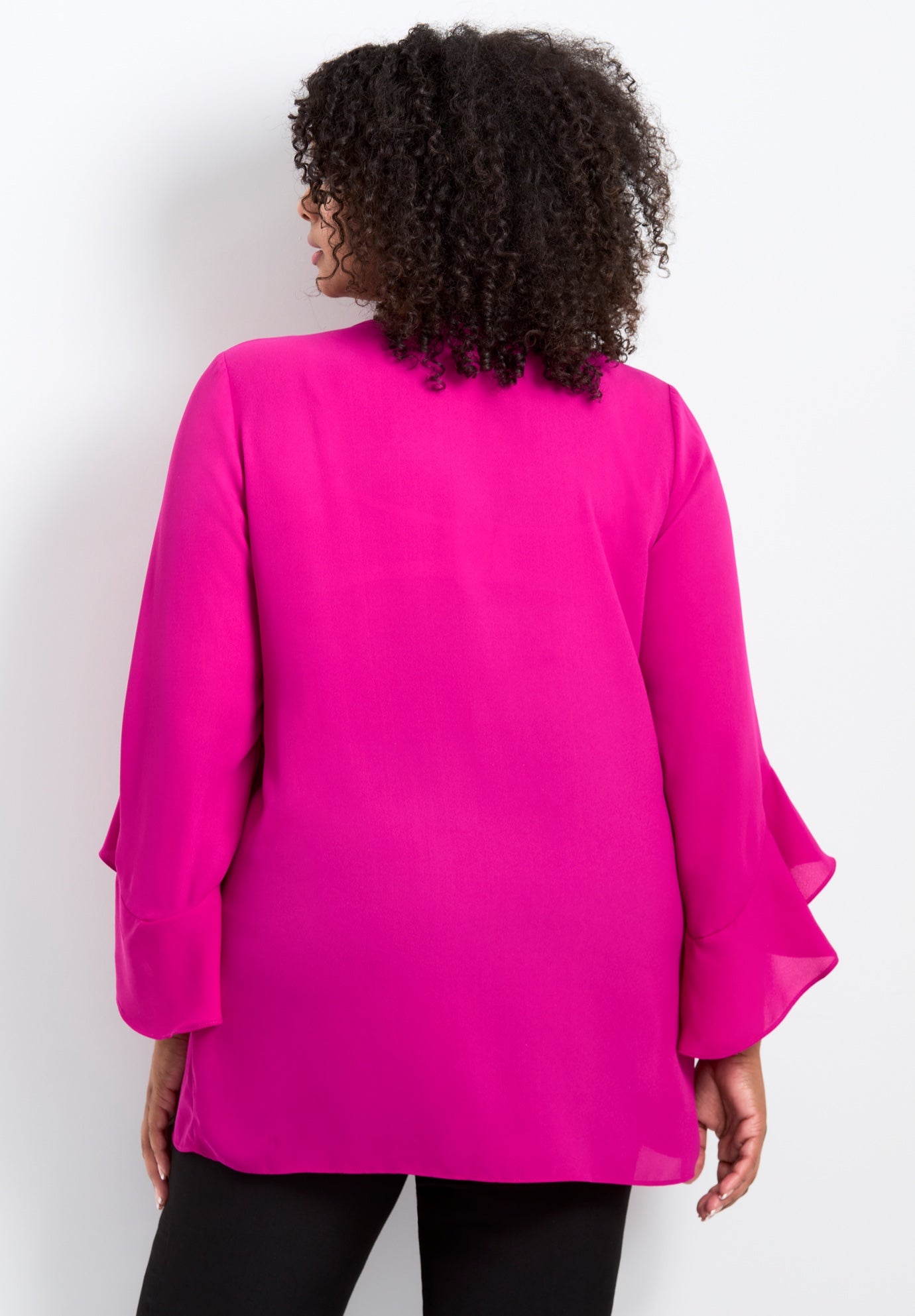 Ruffle Sleeve Tulip Hem Blouse image number 2