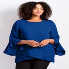 Ruffle Sleeve Tulip Hem Blouse image number null