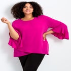Ruffle Sleeve Tulip Hem Blouse image number null