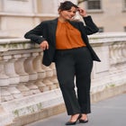 Twist Front Mockneck Flutter Sleeve Blouse image number null