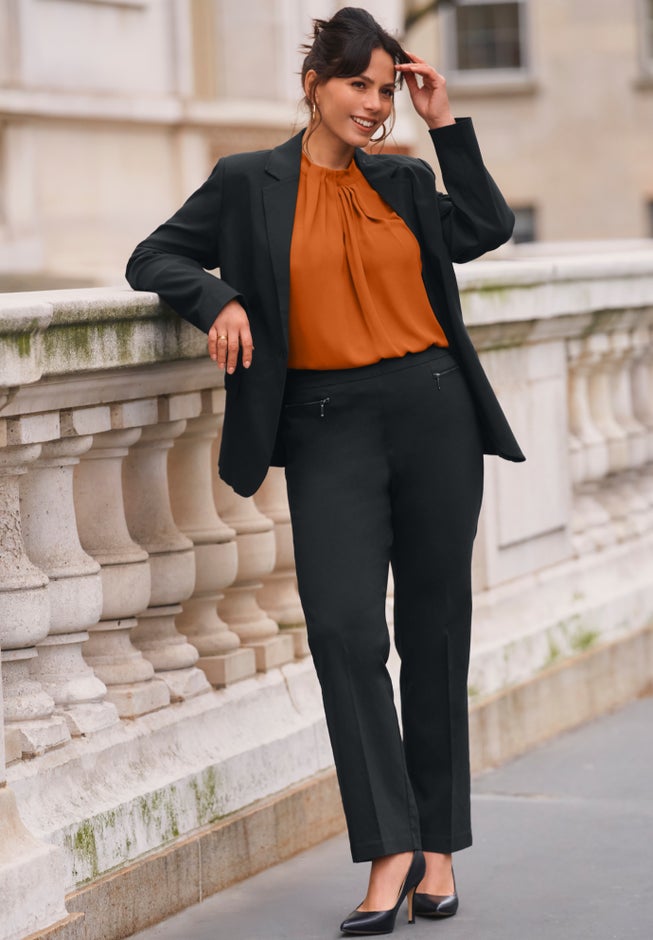 Twist Front Mockneck Flutter Sleeve Blouse image number 1